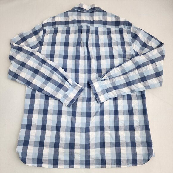 Brooks Brothers Seersucker Button Down Shirt Men's XL Blue Plaid - Picture 2 of 6